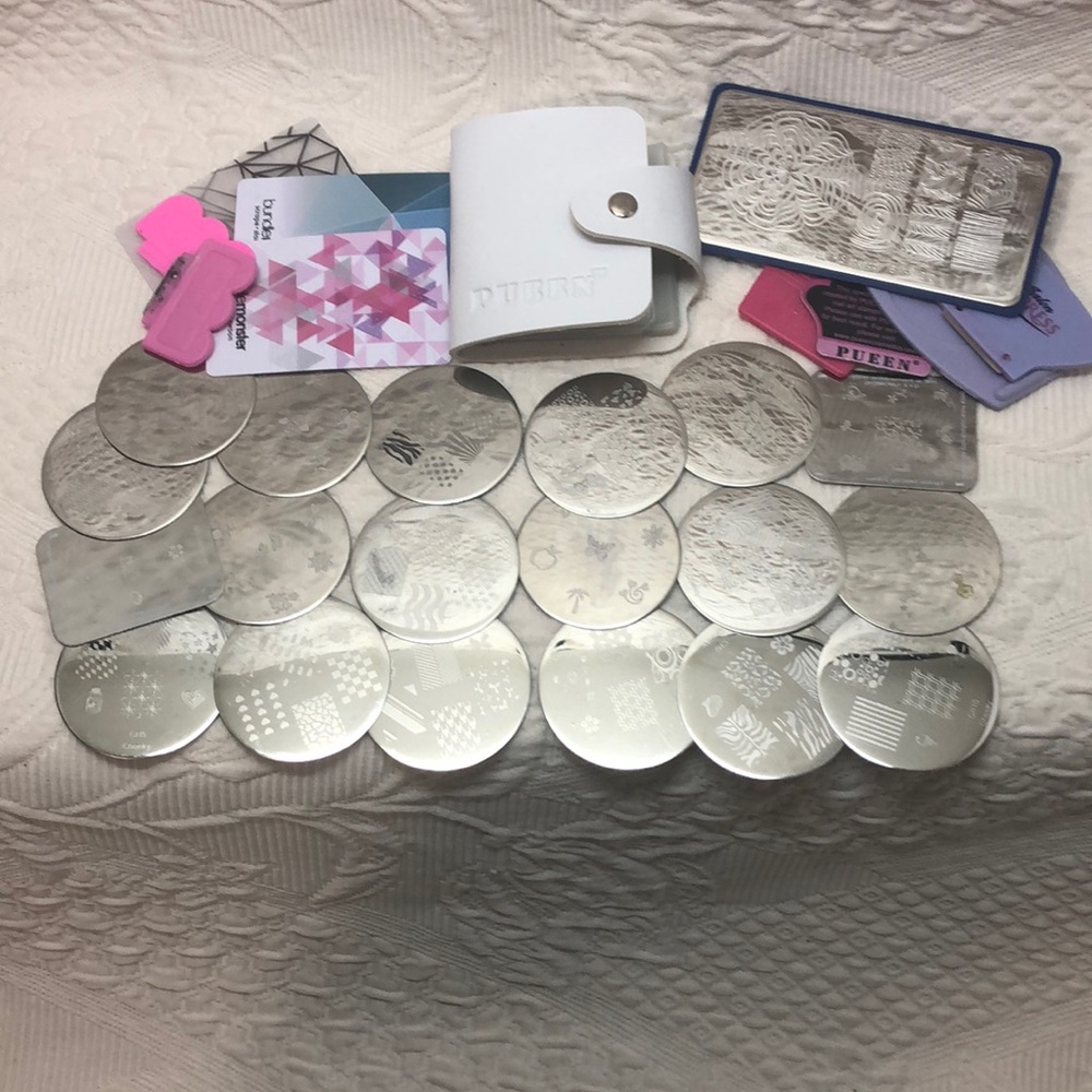 Nail art stamping disk lot